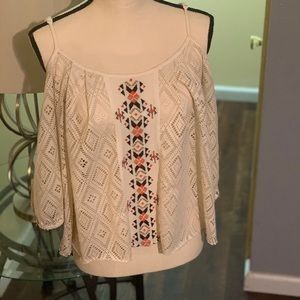 Miss me white with color patterned Size small